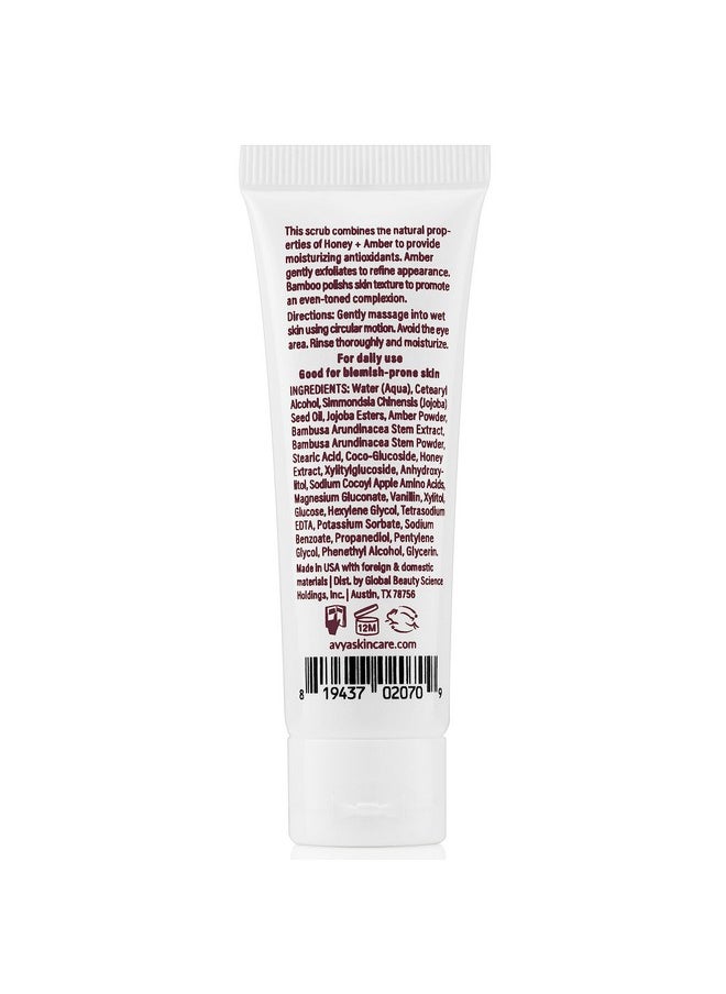 AVYA Skincare - Avya Honey + Amber Exfoliating Scrub (Travel Size 1 Fl Oz) Deep Cleansing With Honey'S Antioxidant Power And Bamboo For Refined Texture And Intense Moisturization - Image 1
