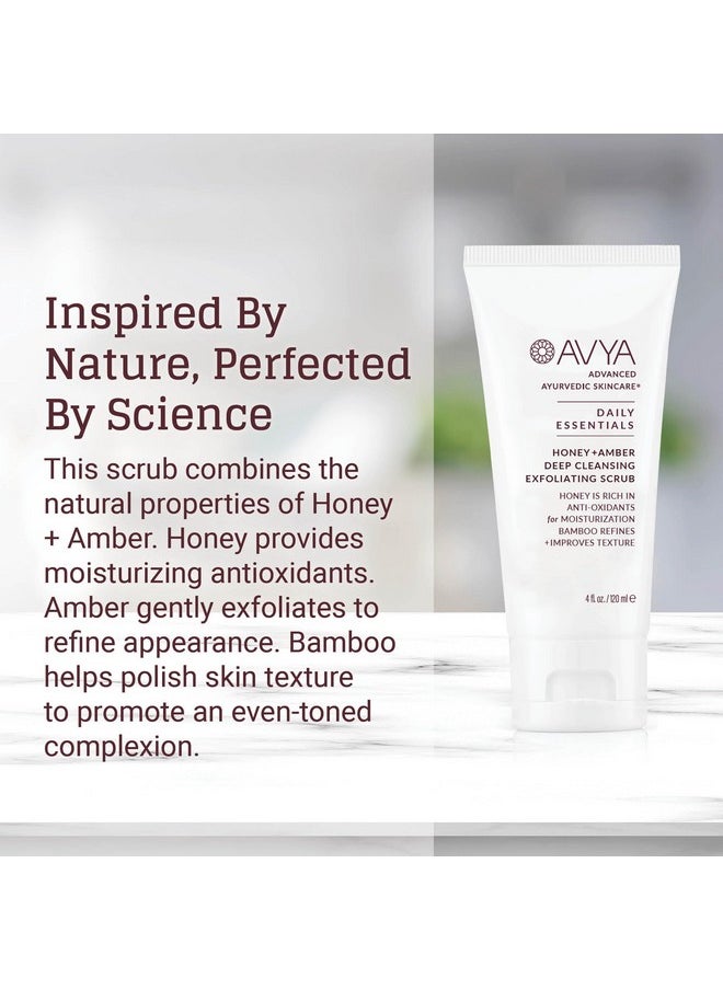 AVYA Skincare - Avya Honey + Amber Exfoliating Scrub (Travel Size 1 Fl Oz) Deep Cleansing With Honey'S Antioxidant Power And Bamboo For Refined Texture And Intense Moisturization - Image 1
