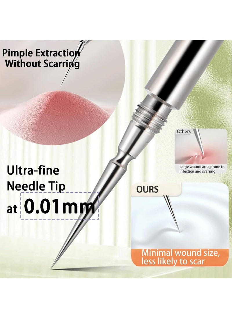 KASTWAVE Blackhead Remover Comedone Extractor, 2-in-1 Professional Stainless Steel Acne Removal Needle, Zit Removing for Nose Face Tools, Double Ended Needle with Cap Removal - Image 2