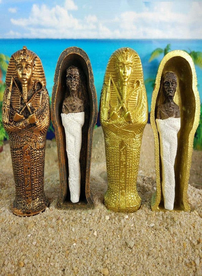 أكسيكو مجموعة أكسكو من قطعتين من تماثيل مومياء فرعون مصري، ملك مصر، ديكور منزلي، مصنوعة من الراتنج، على شكل تابوت - Image 2