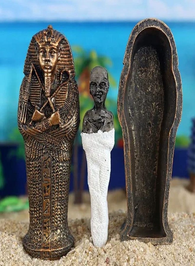 أكسيكو مجموعة أكسكو من قطعتين من تماثيل مومياء فرعون مصري، ملك مصر، ديكور منزلي، مصنوعة من الراتنج، على شكل تابوت - Image 3