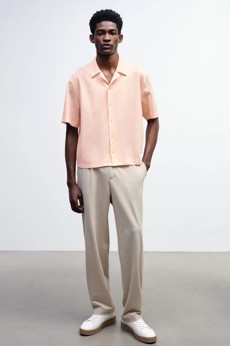 اتش اند ام قميص جيرسيه بقبة ريزورت وقصة فضفاضة