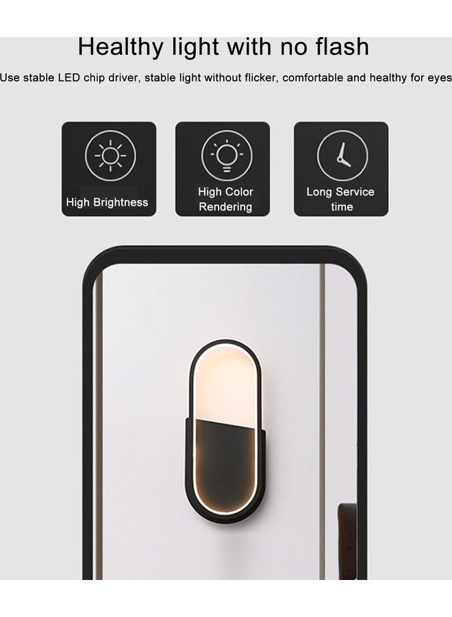 Loquat Elliptical LED Wall Lamp Black - Image 4