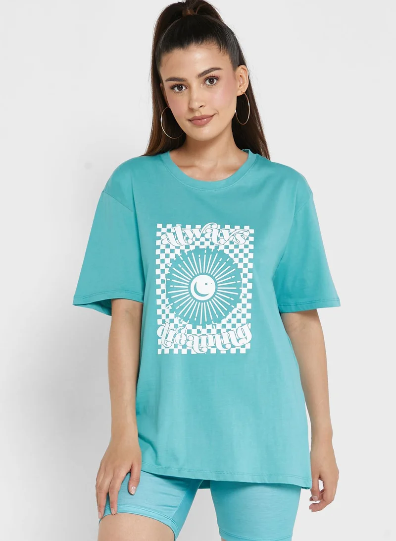Ginger Short Sleeve Graphic Tee & Shorts Set