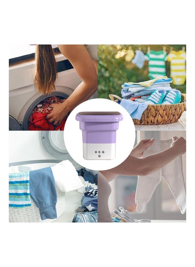 Mini Portable Folding Washing Machine (Purple) - Image 3