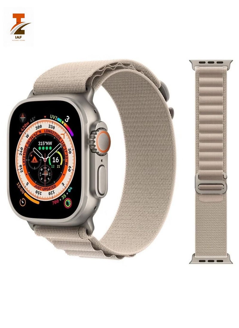 IAF - Alpine Loop Band 49mm 45mm 44mm for Apple Watch Series Ultra/8/SE/7/6/5/4/3/2/1 Nylon Woven Textile Loop Sport Strap Wristband Stone - Image 1