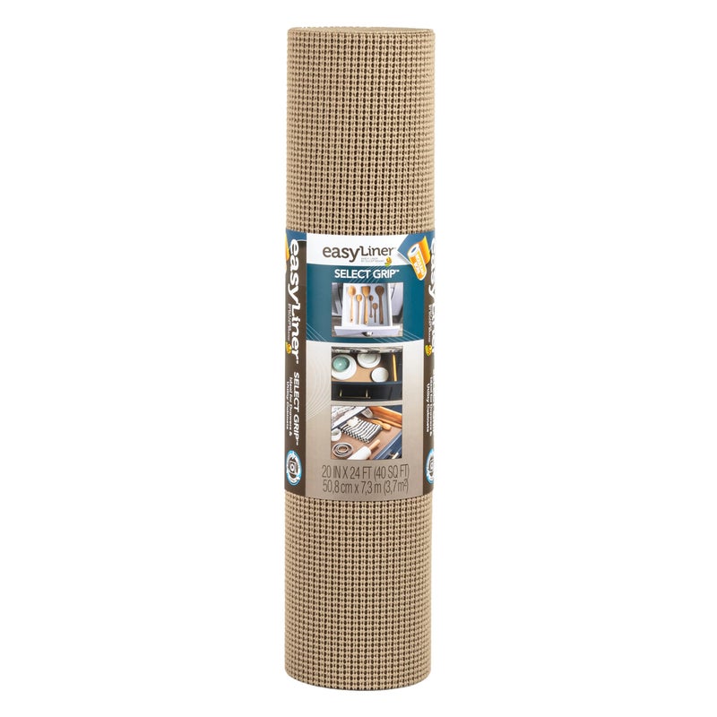 Duck Brand Select Grip Easy Liner Shelf and Drawer Liner, Non-Adhesive, 20-Inch x 24-Feet, Brownstone - Image 1