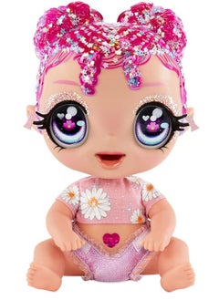 MGA Entertainment MGA Entertainment Glitter BABYZ Lila Wildboom Baby Doll with 3 Magical Color Changes, Purple Hair , Flower Outfit, Diaper, Bottle, Pacifier Gift for Kids, Toy for Girls Boys Ages 3 4 5+ Years Old  - Image 5