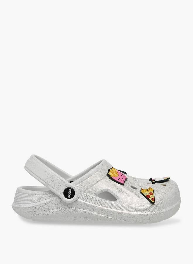 Aqua Girls Food Jibbitz Charm Detail Clogs - Image 1