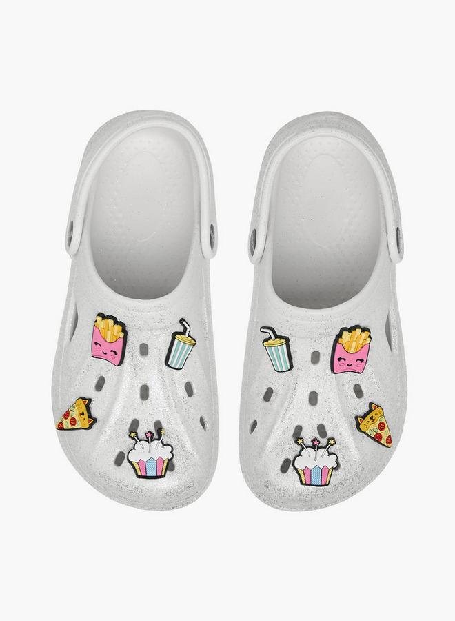 Aqua Girls Food Jibbitz Charm Detail Clogs - Image 1