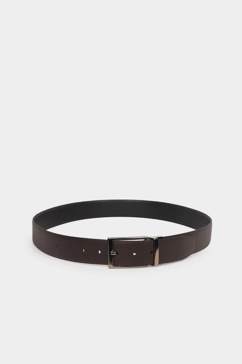 ديفاكتو Man Double Sided Clasp Faux Leather Classic Belt
