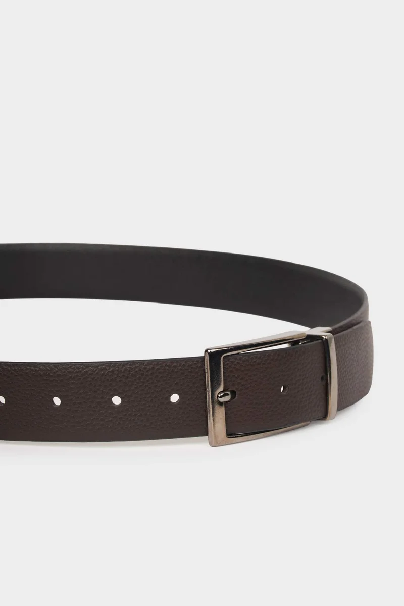 ديفاكتو Man Double Sided Clasp Faux Leather Classic Belt