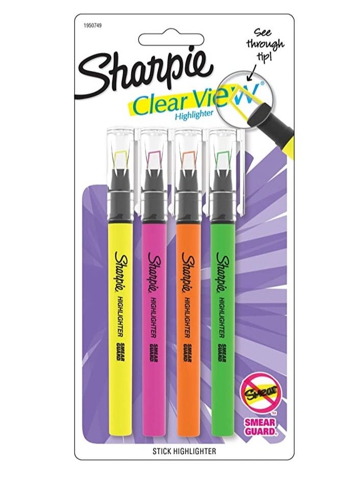 Sharpie 4 piece Clear View Highlighter - pzsku/ZB36FBB2860856EF1674BZ/45/_/1680759354/78408d4b-8052-41b9-8327-f4e9a61d56c5