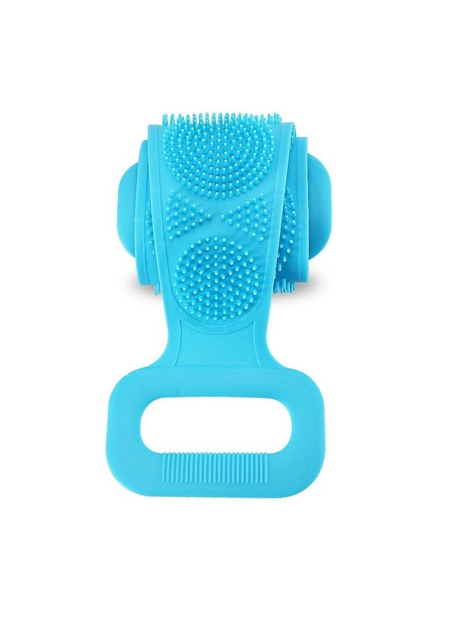 HUNCHA Silicone Back Scrubber for Shower, Bath Body Brush Deep Clean & Invigorate Your Skin, Exfoliating & Comfortable Massage Body Washer with Handle for Men & Women, Random Color, Pack of 1 - Image 1