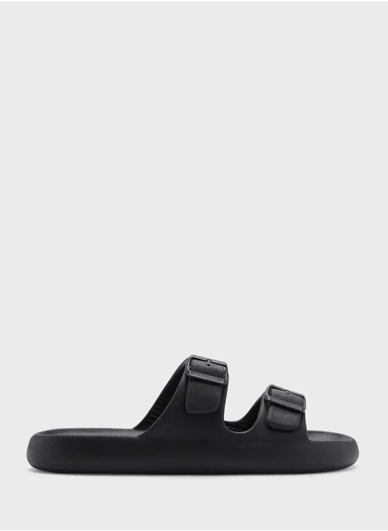 Mango Man Double Buckle Rubber Sandals