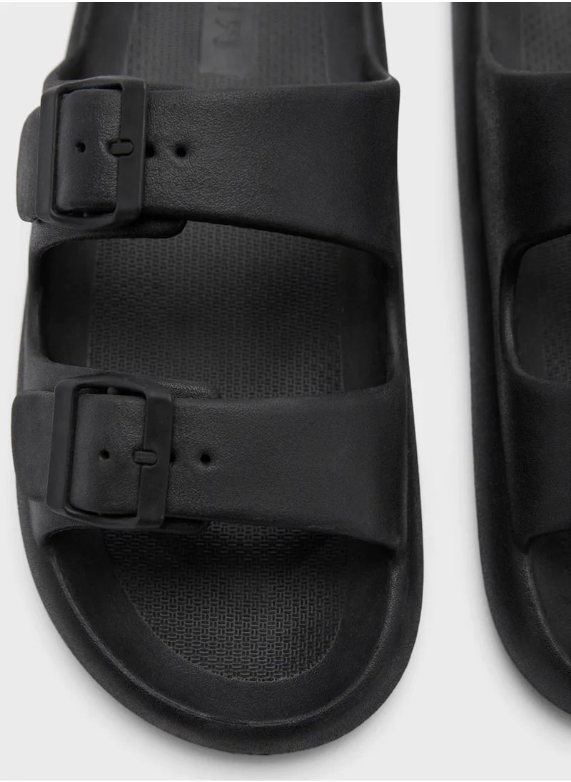 Mango Man Double Buckle Rubber Sandals