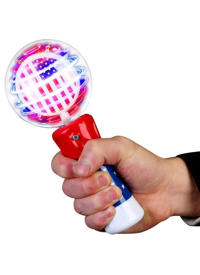 ArtCreativity - 7.5 Inch Light Up Patriotic Magic Ball Toy Wand For Kids Flashing Led Wand For Boys And Girls With Batteries Included Thrilling Spinning Light Show Birthday Party Favor 4Th Of July - Image 1