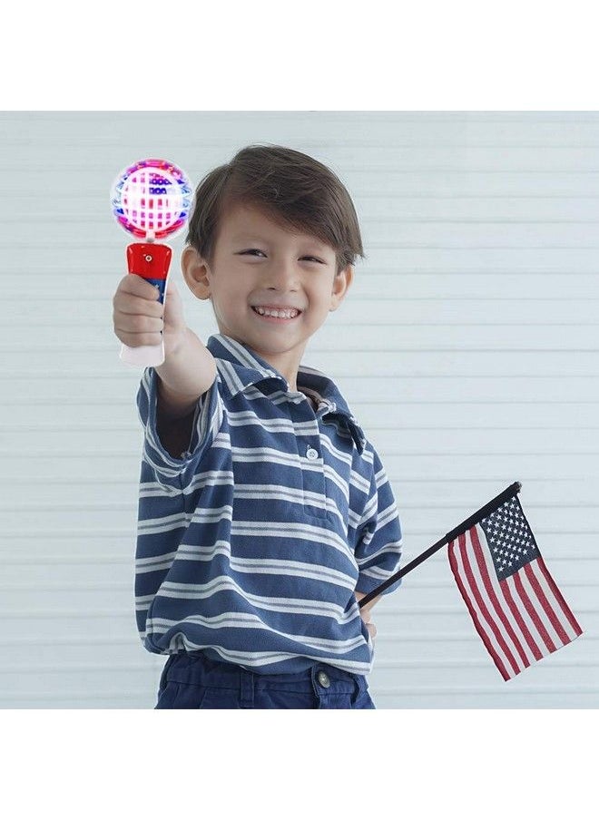 ArtCreativity - 7.5 Inch Light Up Patriotic Magic Ball Toy Wand For Kids Flashing Led Wand For Boys And Girls With Batteries Included Thrilling Spinning Light Show Birthday Party Favor 4Th Of July - Image 1