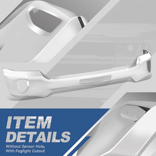 Auto Dynasty Front Bumper Face Bar Compatible with 2016 2017 2018 Chevy Silverado 1500, 2019 Silverado 1500 LD, w/Fog Light Cutouts, Polished Chrome Steel, GM1002861 - Image 3