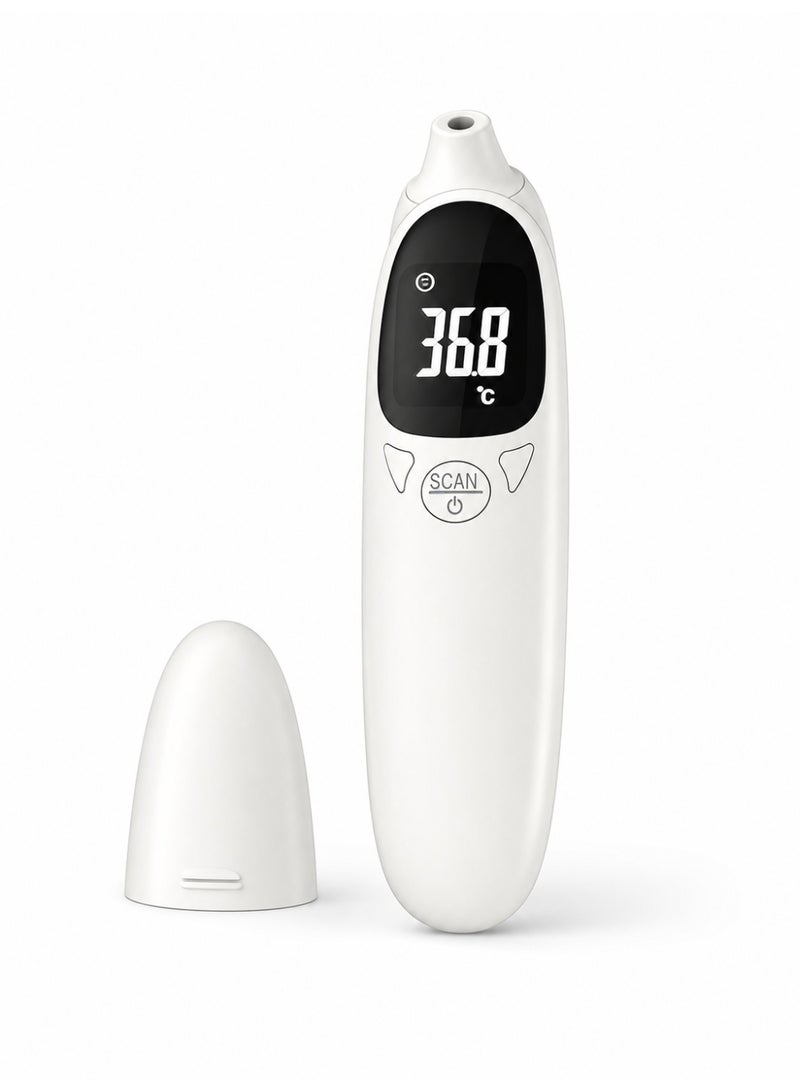 Super ZYouth 2-in-1 Infrared Ear and Forehead Thermometer for Babies, Kids and Adults, 1-Second Reading, Body and Object Mode, Fever Alert, 32 Memory Records, Backlit Display, °C/°F, White - Image 1