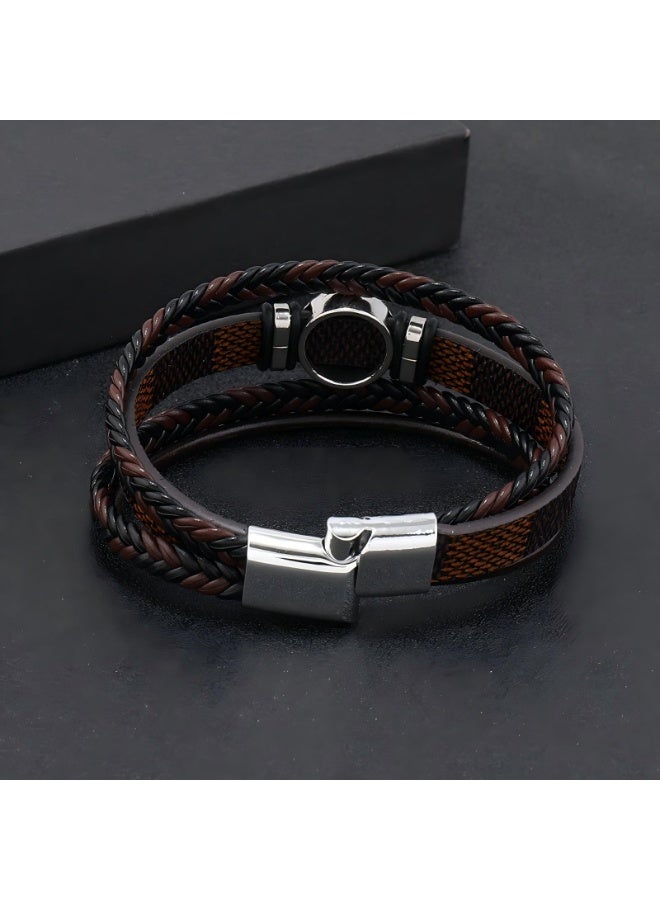Tree of Life Leather Bracelet for Men – Handmade Braided Rope Wristband, Magnetic Clasp, 8.2" Adjustable, Symbolic Jewelry Gift for Him (Available in Black & Brown) - Image 4