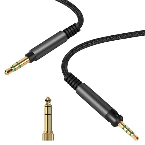 Linkidea Audio Cable for Sennheiser HD 620S/599/ 598SR/579/569/ 560S/ 559/558/550/505/400 PRO Headphones, 2.5mm to 3.5mm Replacement Aux Cord (9.8ft / 3m) - Image 1