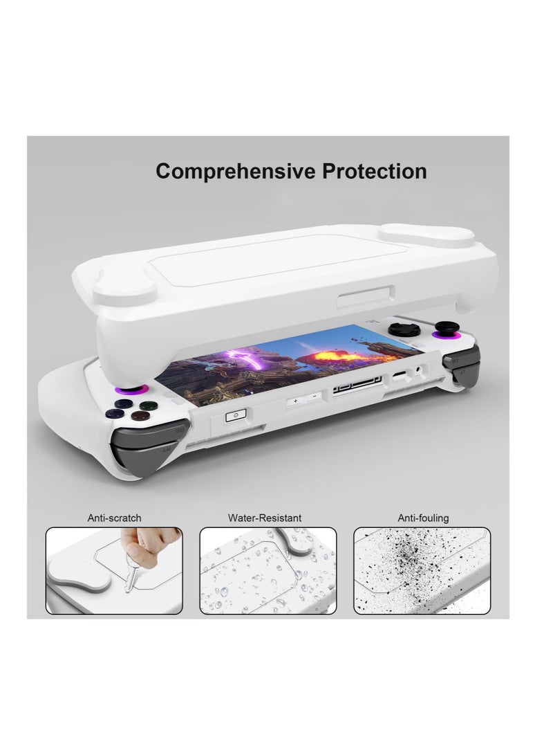Captaintech Full Case for ASUS Rog Ally 2023, Protective Case Skin with Detachable Front Shell Cover and Kickstand for Rog Ally,Shockproof/Non-Slip/Anti-Collision, White - Image 3