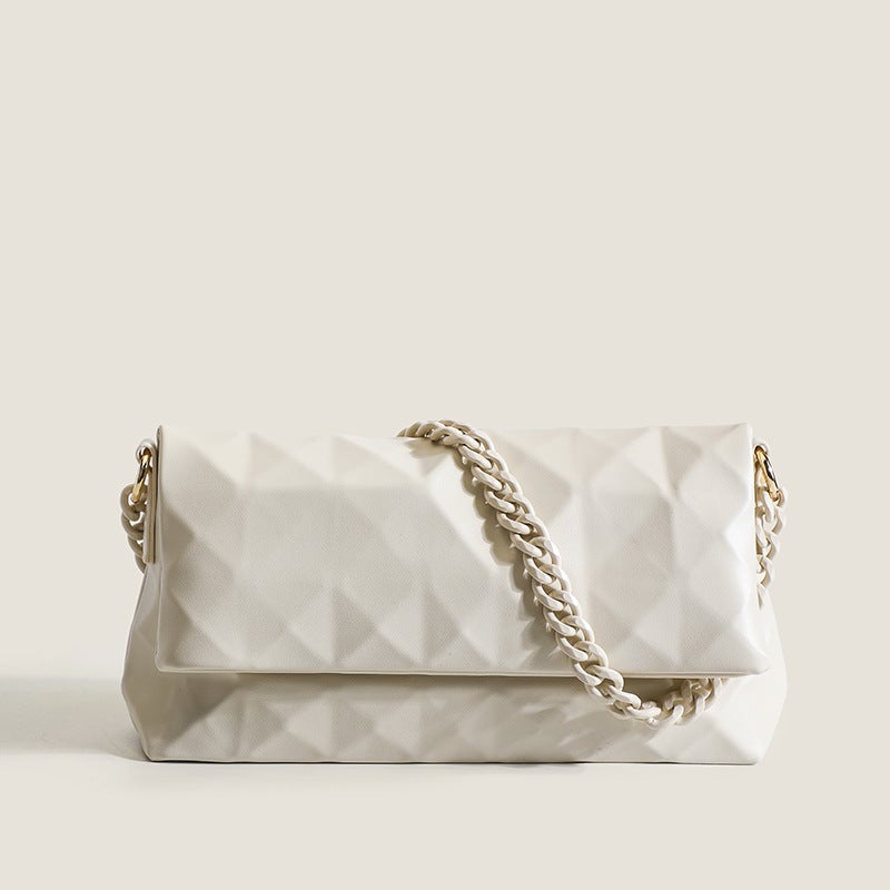 Niche Geometric Folding Casual Acrylic Chain Tote Bag Three-Dimensional Rhombus All-Match Shoulder Crossbody Envelope Women'S Bag - Image 2