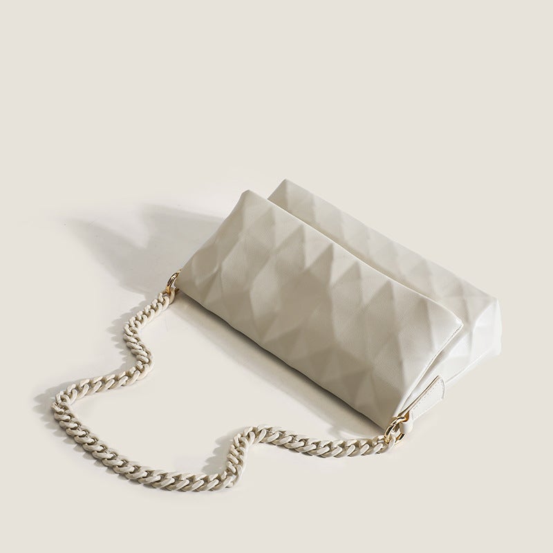Niche Geometric Folding Casual Acrylic Chain Tote Bag Three-Dimensional Rhombus All-Match Shoulder Crossbody Envelope Women'S Bag - Image 4