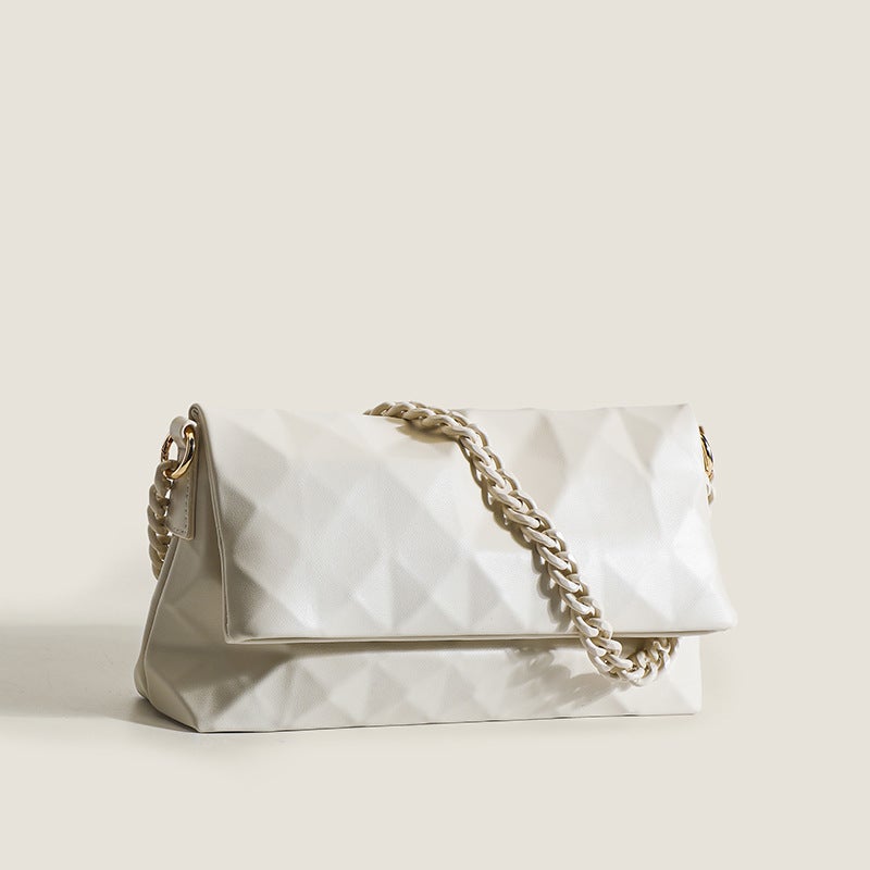 Niche Geometric Folding Casual Acrylic Chain Tote Bag Three-Dimensional Rhombus All-Match Shoulder Crossbody Envelope Women'S Bag - Image 3