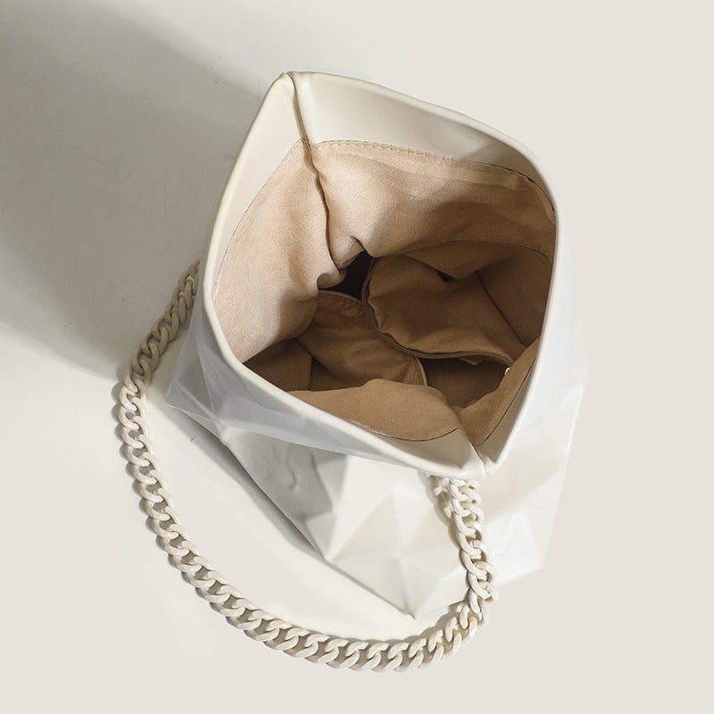 Niche Geometric Folding Casual Acrylic Chain Tote Bag Three-Dimensional Rhombus All-Match Shoulder Crossbody Envelope Women'S Bag - Image 5