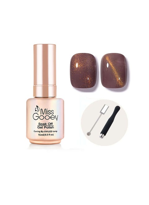 Nail Polish Set Gel Nail Polish Cat Eye Color Change Glitter with Magnetic Stick Kit Super Shiny Color Long Lasting UV LED Needs Quick Drying Magnetic Art Manicure DIY At Home Soak for Women