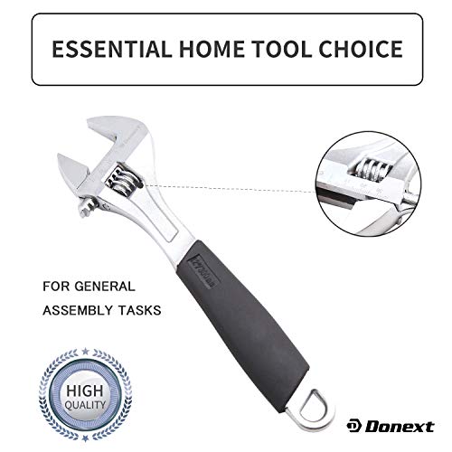 Donext 12 Inch Adjustable Wrench Professional Hand Tool Soft Handle - Image 2