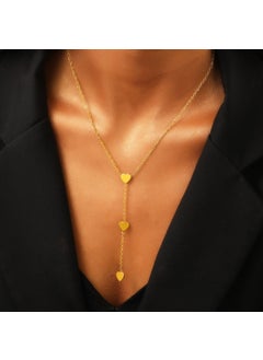Generic European and American ins titanium steel stainless steel necklace womens non-fading high-level cross love butterfly necklace sweater chain Love 04 Golden N-021 