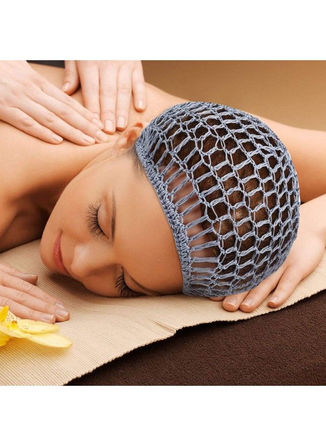 Waydress - 2 Pieces Mesh Hair Net Rayon Knit Snood Women Crocheted Sleep Cap (Black Gray) - Image 1