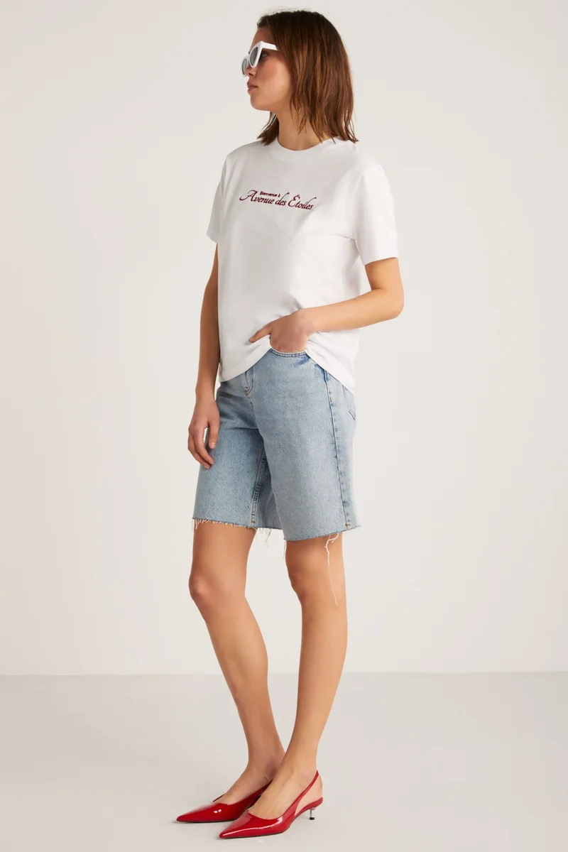 GRIMELANGE Alma Women Regular Printed White T-Shirt
