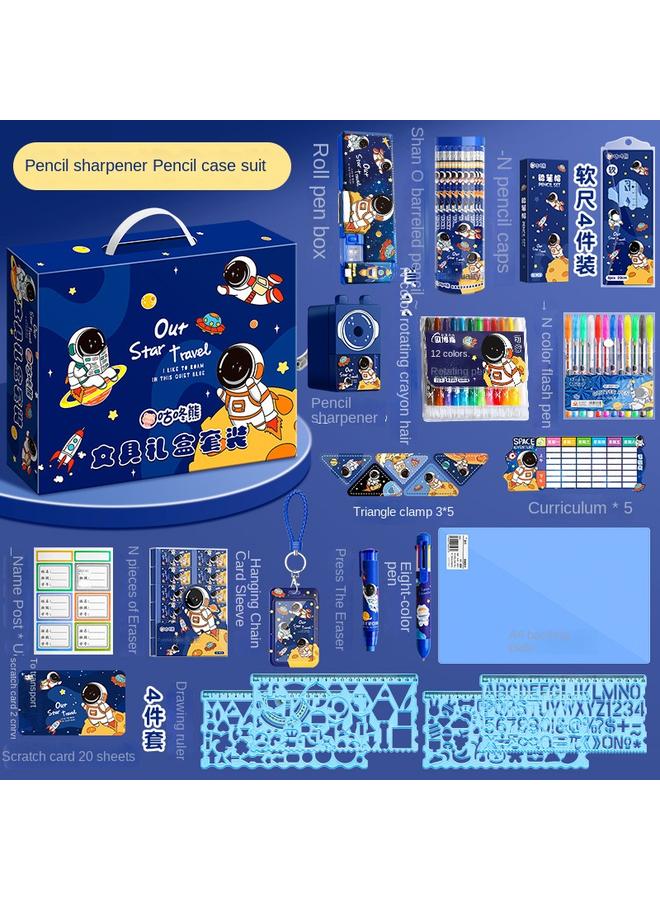 Bluejw Boys' Gift Bag Gift Stationery Suit Gift Box Boys' Primary School Students' Learning Supplies Hand Account Big Gift Bag High Color Value Less - Image 1