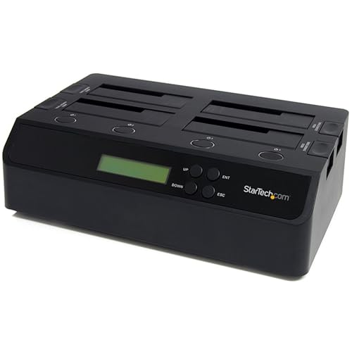 StarTech.com 4-Bay Hard Drive Duplicator and Eraser, External Standalone 1:3 HDD/SSD Cloner/Copier, USB 3.0 / eSATA to SATA Docking Station, Hard Disk Copier / Sanitizer / Wiper Tool (SATDOCK4U3RE) - Image 1