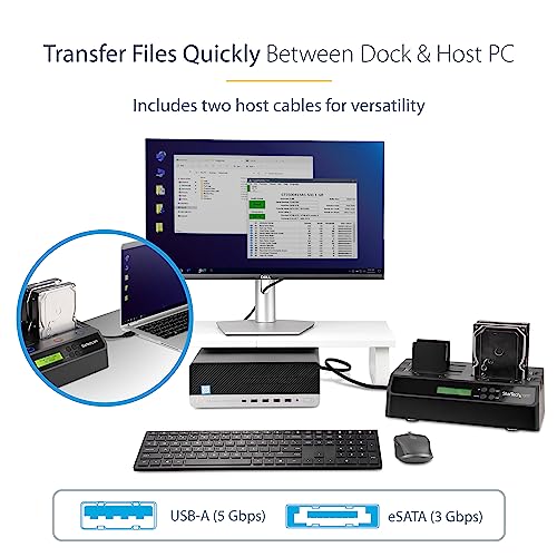 StarTech.com 4-Bay Hard Drive Duplicator and Eraser, External Standalone 1:3 HDD/SSD Cloner/Copier, USB 3.0 / eSATA to SATA Docking Station, Hard Disk Copier / Sanitizer / Wiper Tool (SATDOCK4U3RE) - Image 5