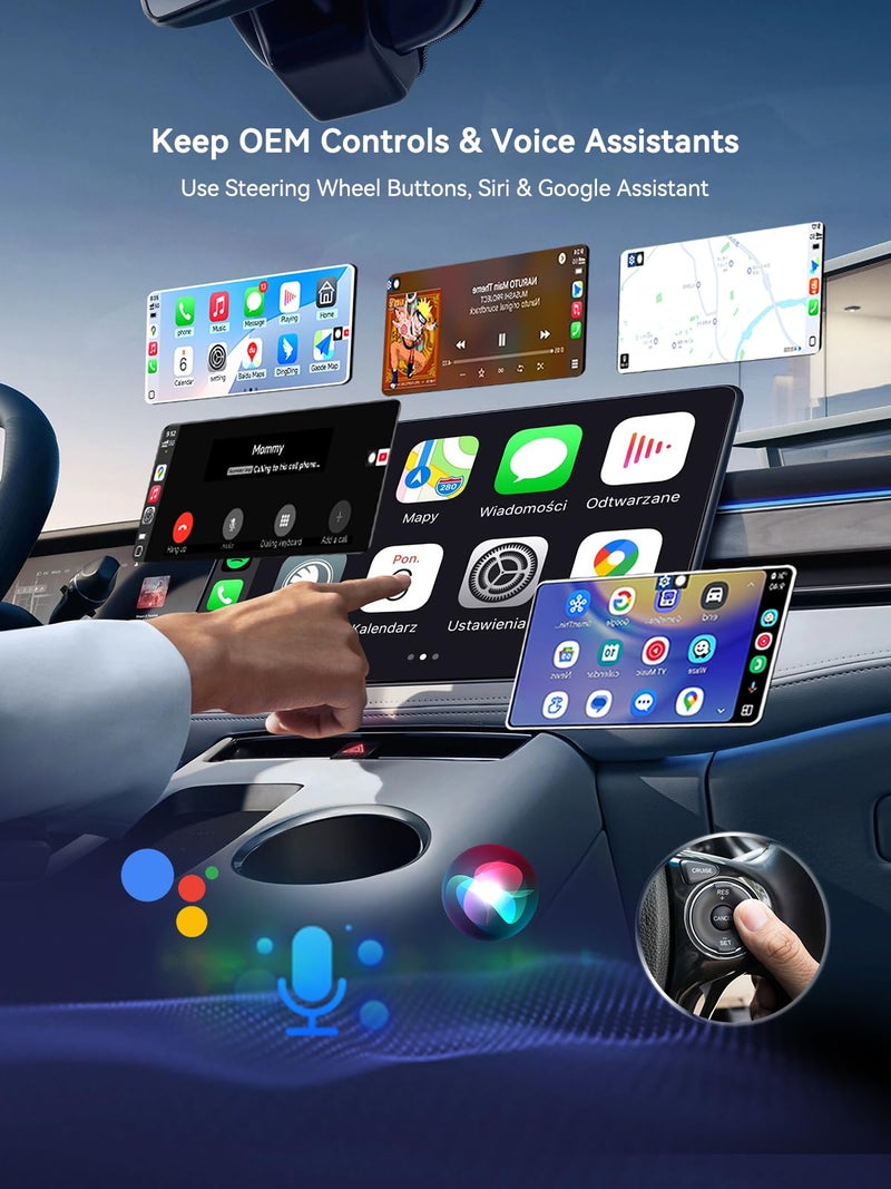 Hyphoon Wireless CarPlay & Android Auto Adapter, USB-A Plug-in Dongle, Converts Factory Wired CarPlay/Android Auto to Wireless (Gloss Black,USB-A) - Image 4