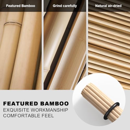 shikaman Bamboo Drumsticks, 5A Jazz Drum Sticks, Rods Drum Brushes for Jazz, Folk, Small Venue and Acoustic Performance (BLACK, 1 Pack) - Image 5