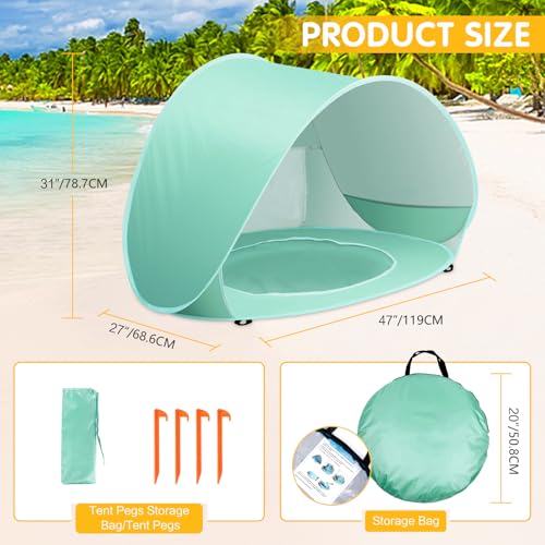 Kapeazo Baby Beach Tent Pop Up Beach Tents Baby Tent for Beach, Portable Shade Pool UV Protection Sun Shelter for Infant - Image 2