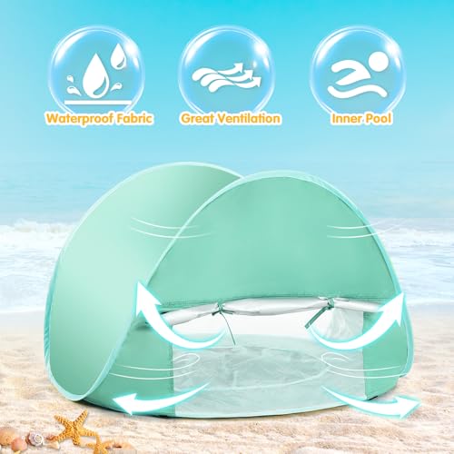 Kapeazo Baby Beach Tent Pop Up Beach Tents Baby Tent for Beach, Portable Shade Pool UV Protection Sun Shelter for Infant - Image 4