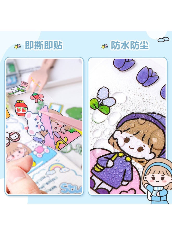 HELPS Hand Account Stickers 20 Cut-free Cute Girl's Heart Material Stickers Children's Goo Card Diy Cup Cartoon Stickers - Image 3