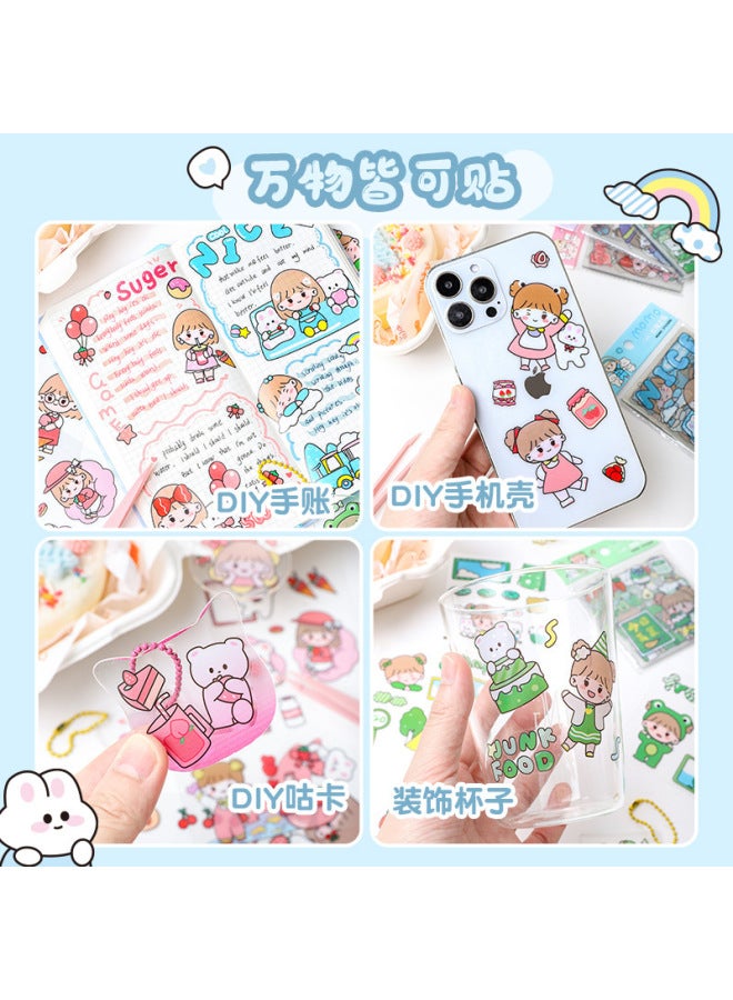 HELPS Hand Account Stickers 20 Cut-free Cute Girl's Heart Material Stickers Children's Goo Card Diy Cup Cartoon Stickers - Image 2