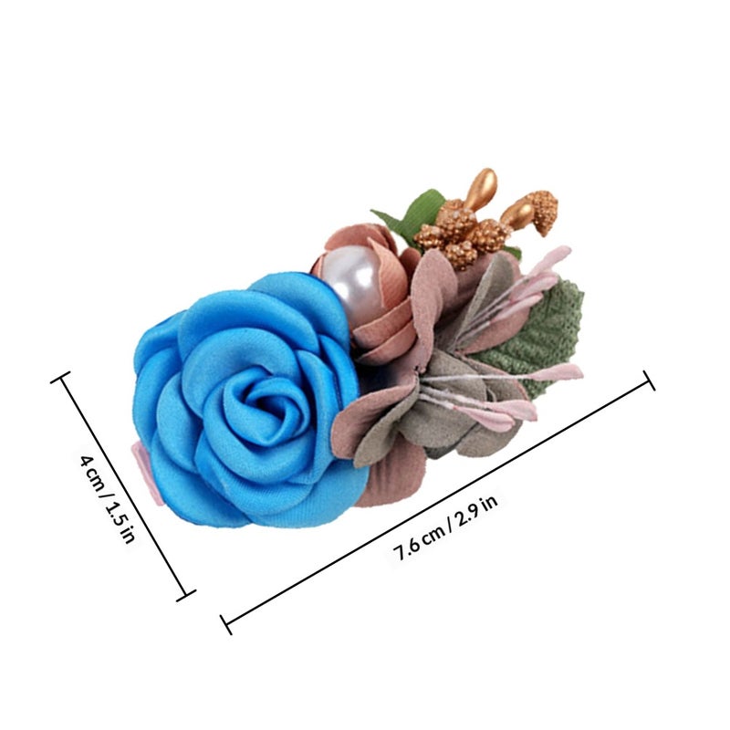 3pcs Children Fabric Flower Hair Clips Realistic Hairpins Girls Floral Headdress - Image 2