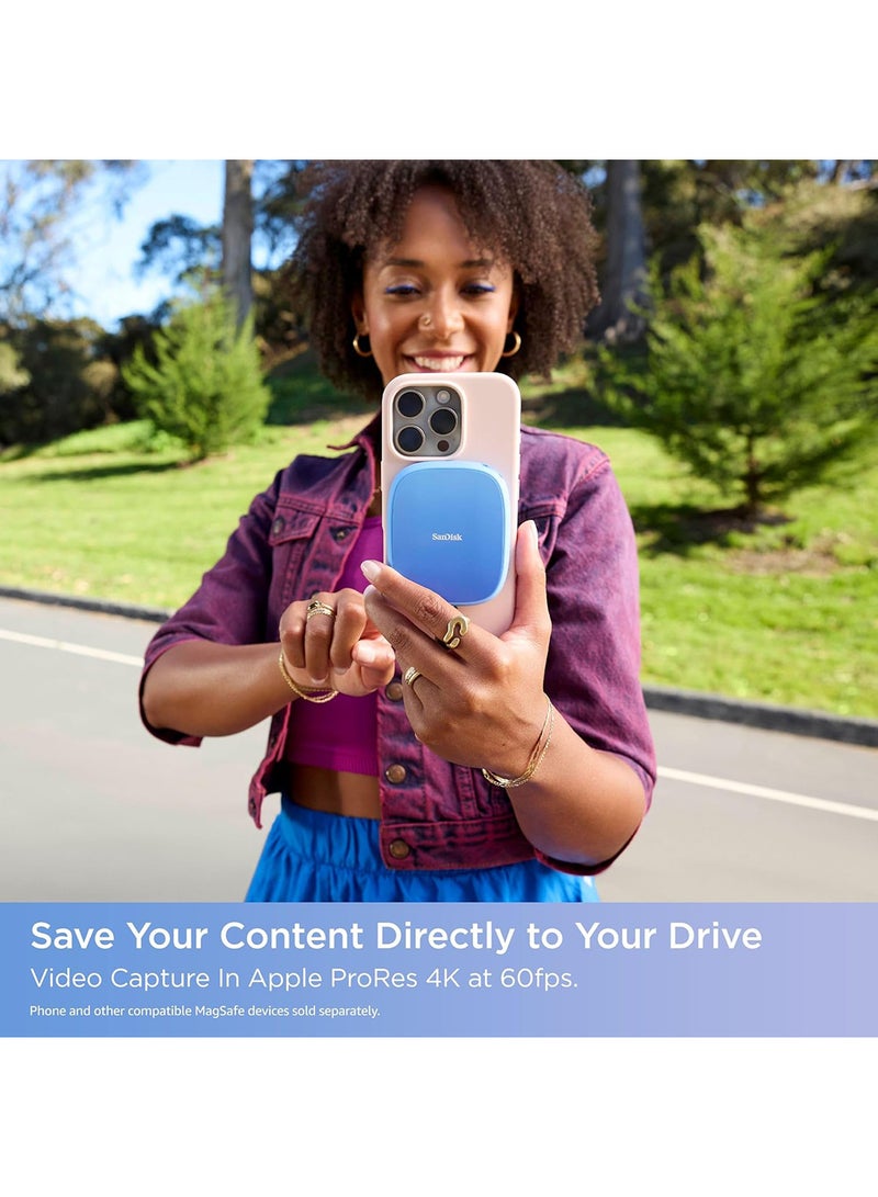 sandisk Creator Phone SSD 2TB, compatible with MagSafe, up to 1000 MB/s** read speeds, 4K ProRes 60FPS Video capture, IP65, 5 Y Warranty - Image 3