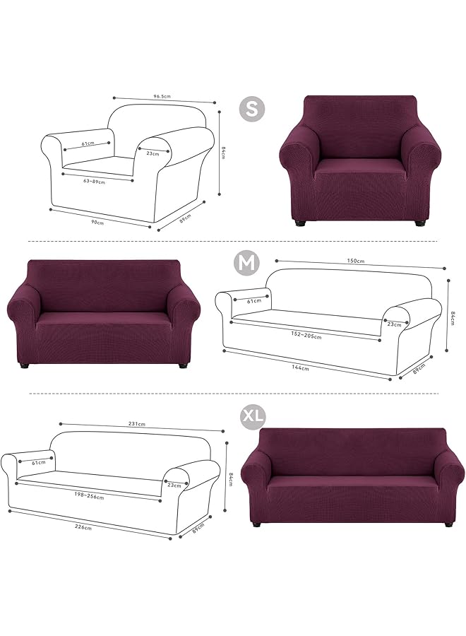 إيروريكس غطاء أريكة مطاطي مكون من قطعة واحدة لحماية الأثاث لأريكة ثلاثية المقاعد مع قاعدة مرنة - Image 5