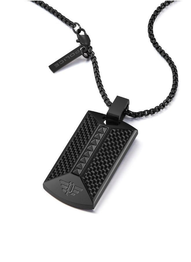 POLICE - Geometric Black Metal Plated Stainless Steel Gents Necklace - Image 1