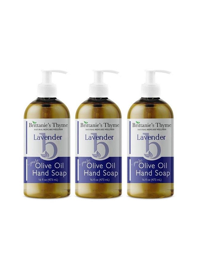 Brittanie's Thyme Organic Natural Lavender Hand Soap 16Oz 3 Pack Castile Soap Made With Olive Oil And Natural Luxurious Essential Oils Vegan & Gluten Free - Image 2